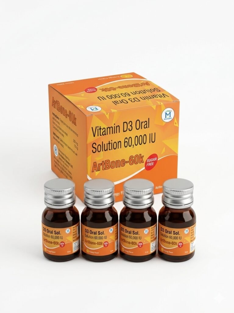 Artbone-60K | Vitamin D3 Oral Solution 60,000 IU | Medinka